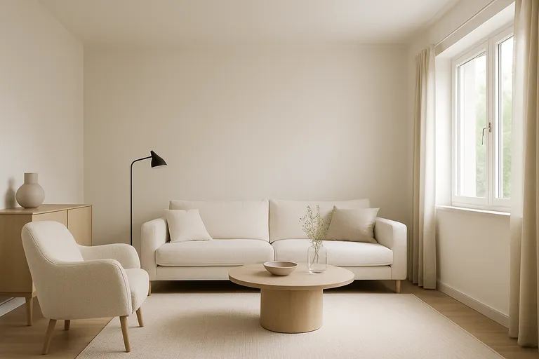 Basis van een lichte woonkamer