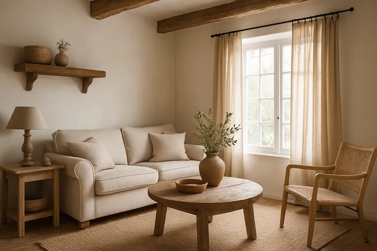 Kenmerken van een landelijke stijl in een kleine woonkamer