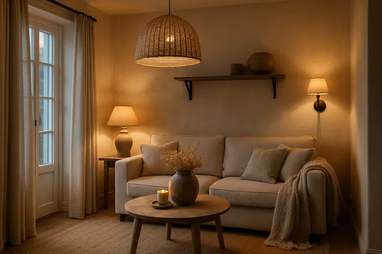 Verlichting en sfeer in landelijke stijl