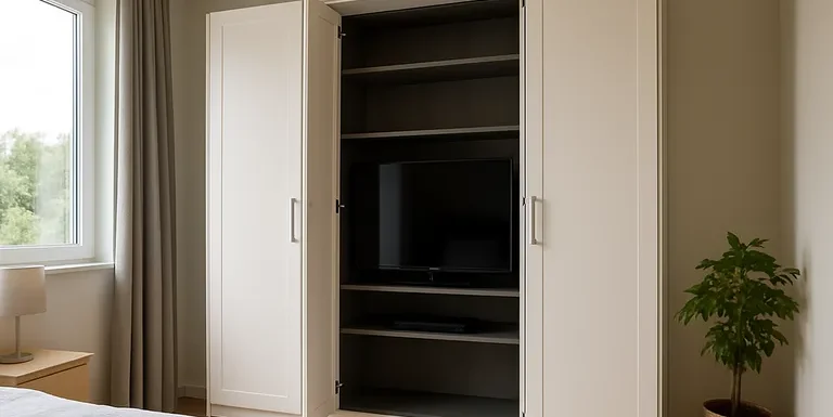 Meer rust en ruimte met een kleerkast waarin je TV verdwijnt